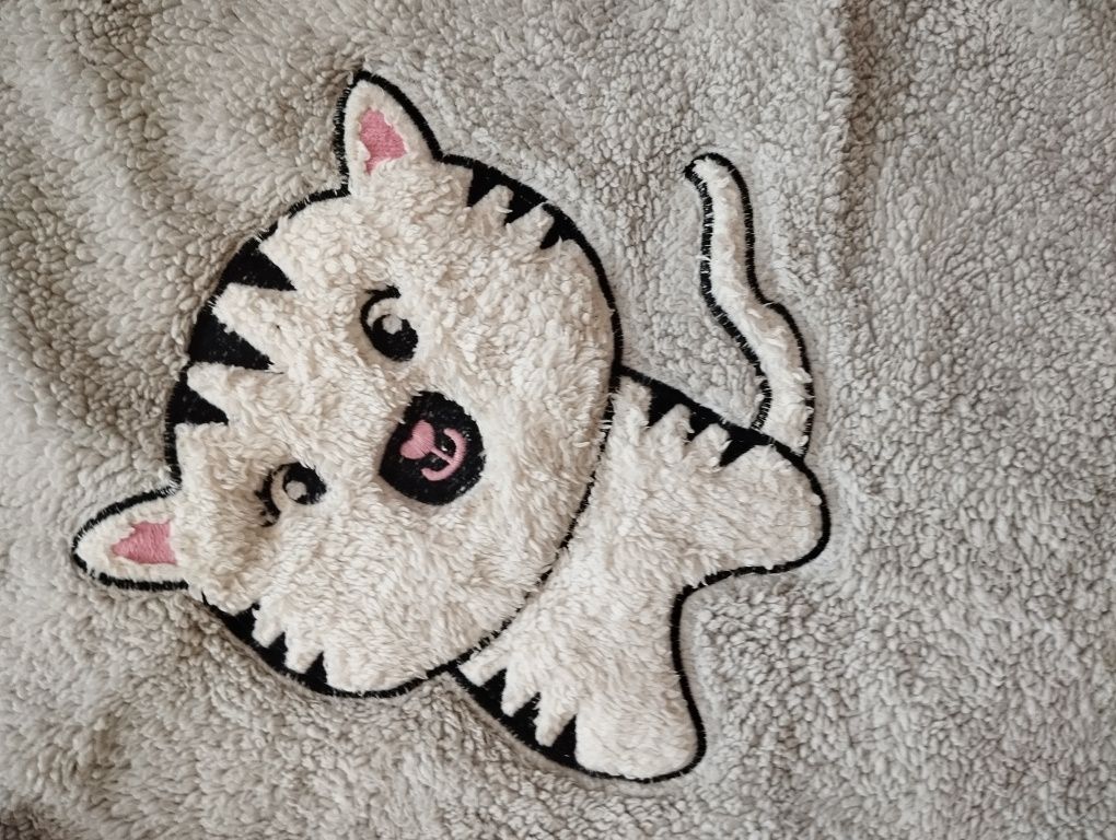 Ciepła piżama damska S/M z kotkiem polarowa