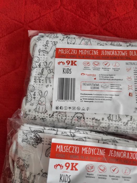 Maseczki ochronne jednorazowe dla dzieci 3 pak po 10 szt.