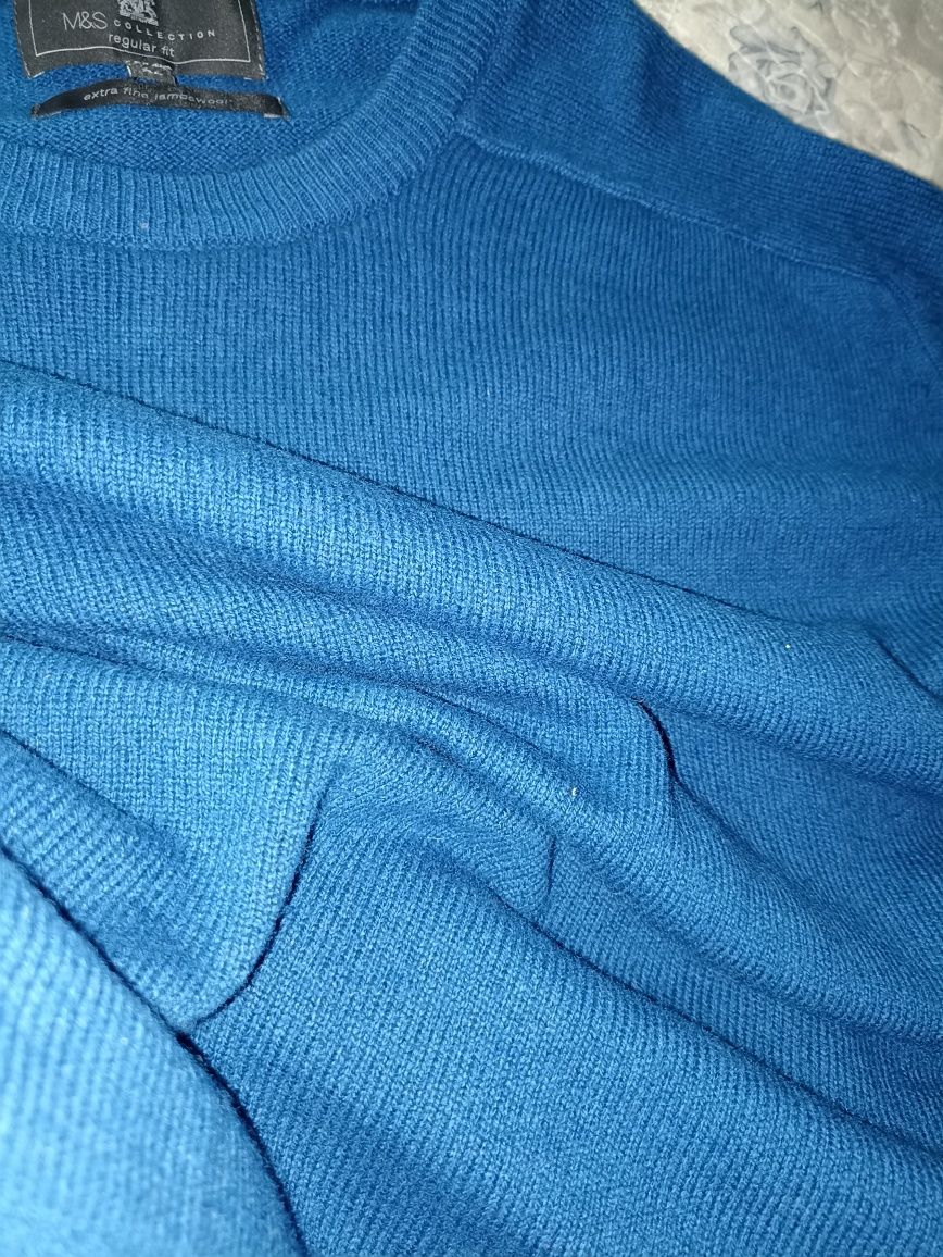 джемпер M&S Collection, батал, якісна тонка вовна,
рукав реглан, колір