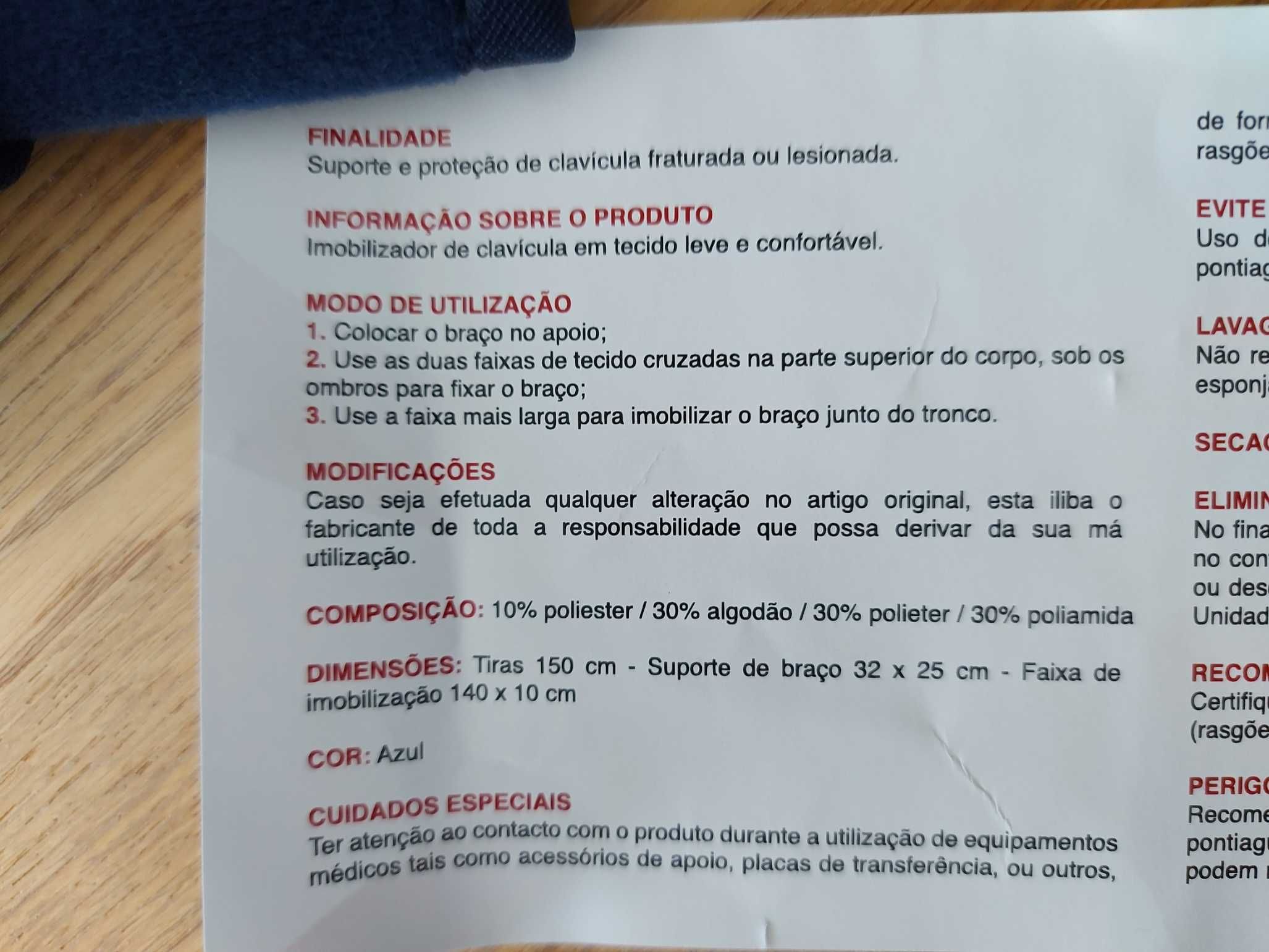 Imobilizador de clavicula / ombro / braço - Geritex (novo)