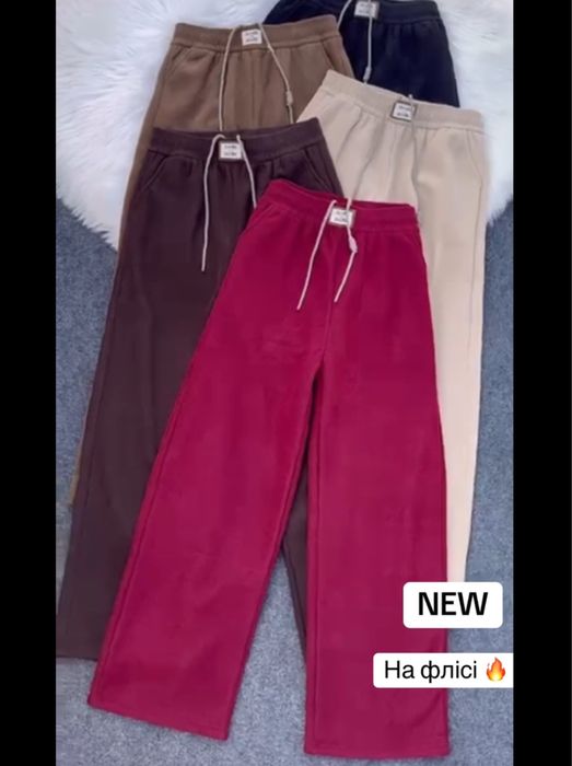 Теплі штани вельвет на велюрі флісі