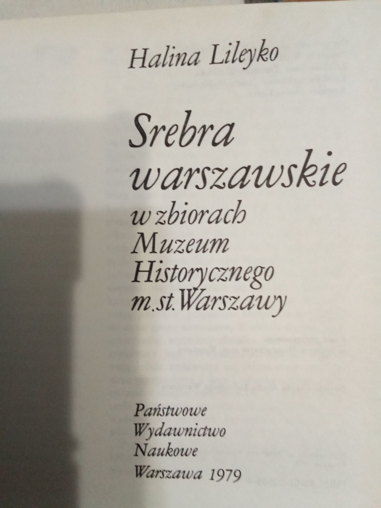 Srebra warszawskie -Halina Lileyko
