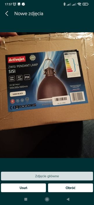 Lampa wisząca Sisi szara E27 Activejet