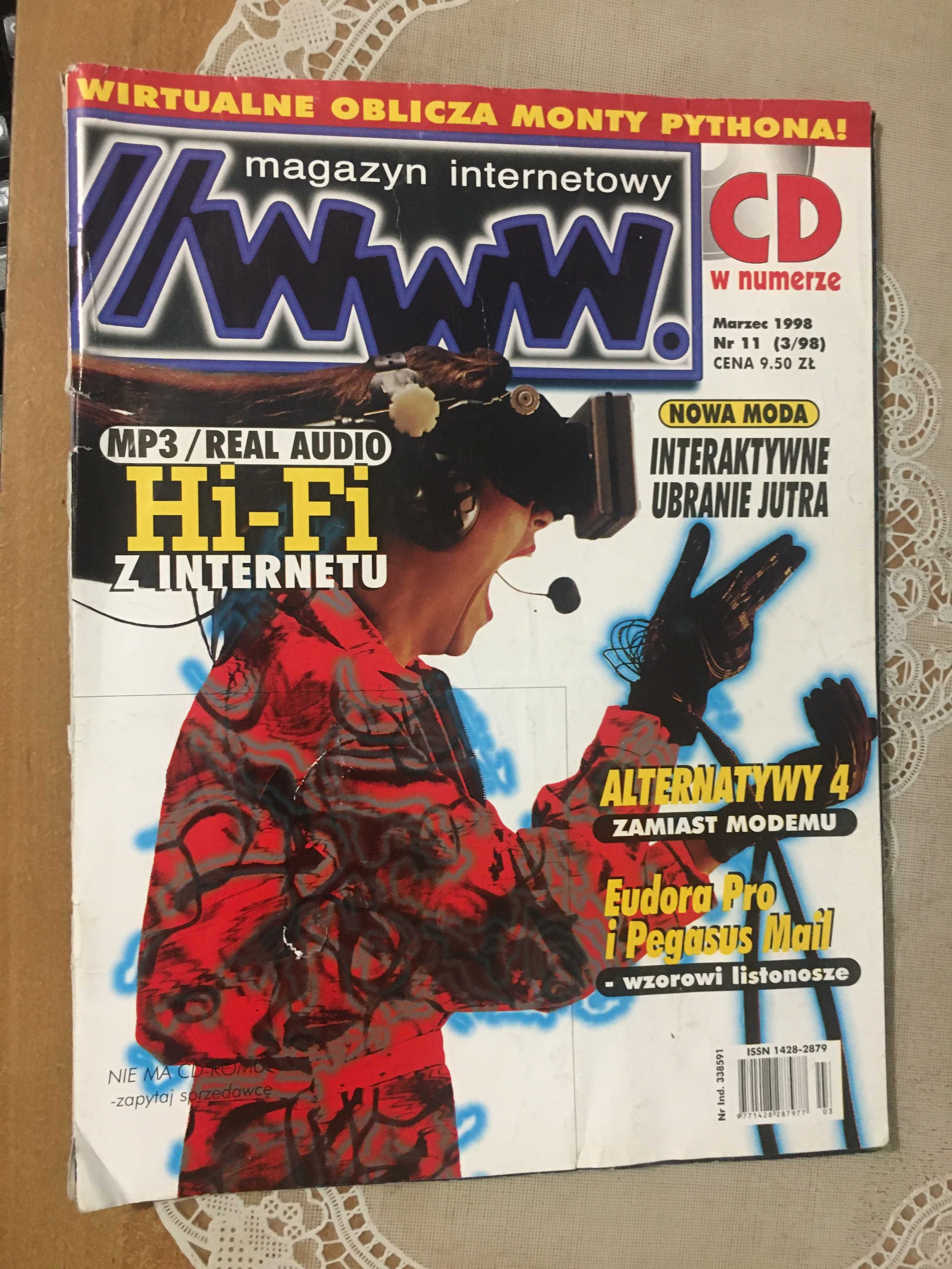 Magazyn Internetowy WWW nr 8, 10, 11, 13 i 14 z lat 1997/98 (5 egz.)