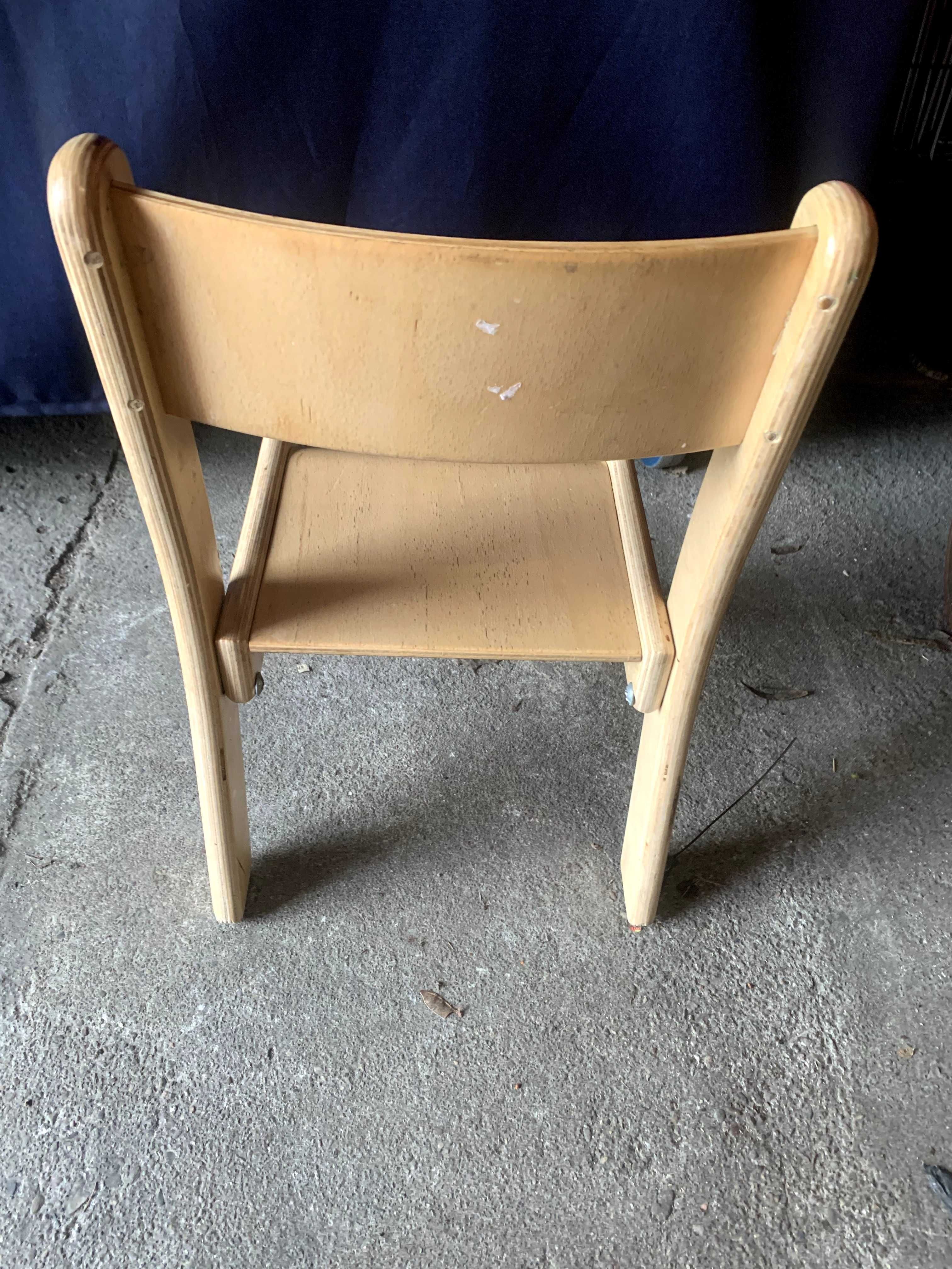 Krzesełko dziecięce drewniane stabilne