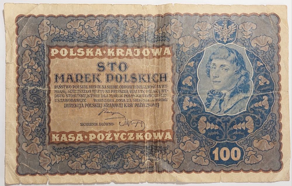 1000 marek polskich 1919 r.
