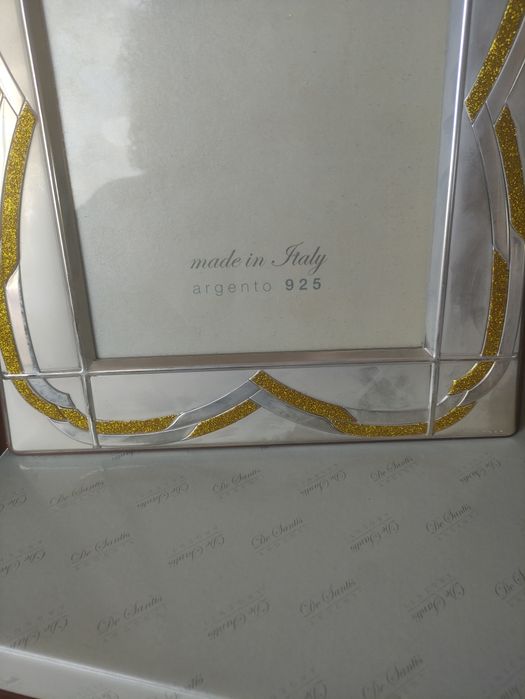 Moldura Passepartout Foto Prata 925 Dourado