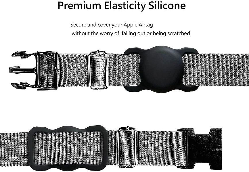 Etui na Apple AirTag silikonowe na obrożę psa lub kota - czarne