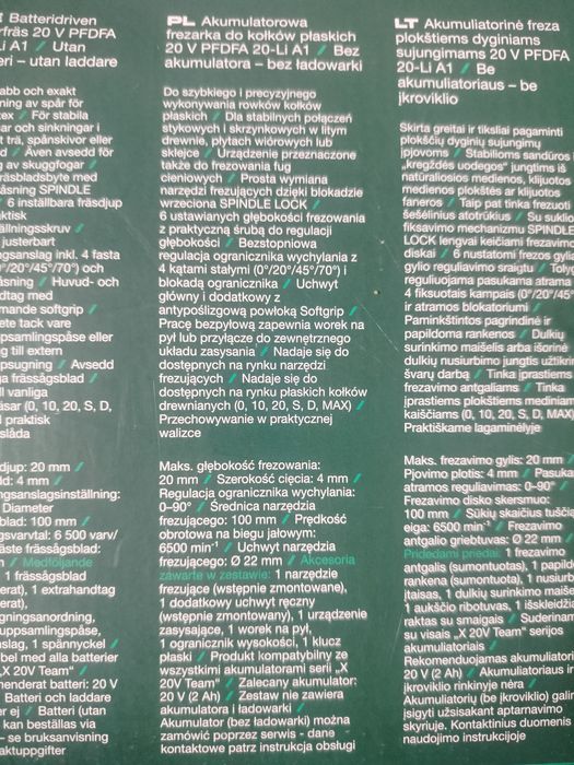 Akumulatorowa frezarka do kołków płaskich
