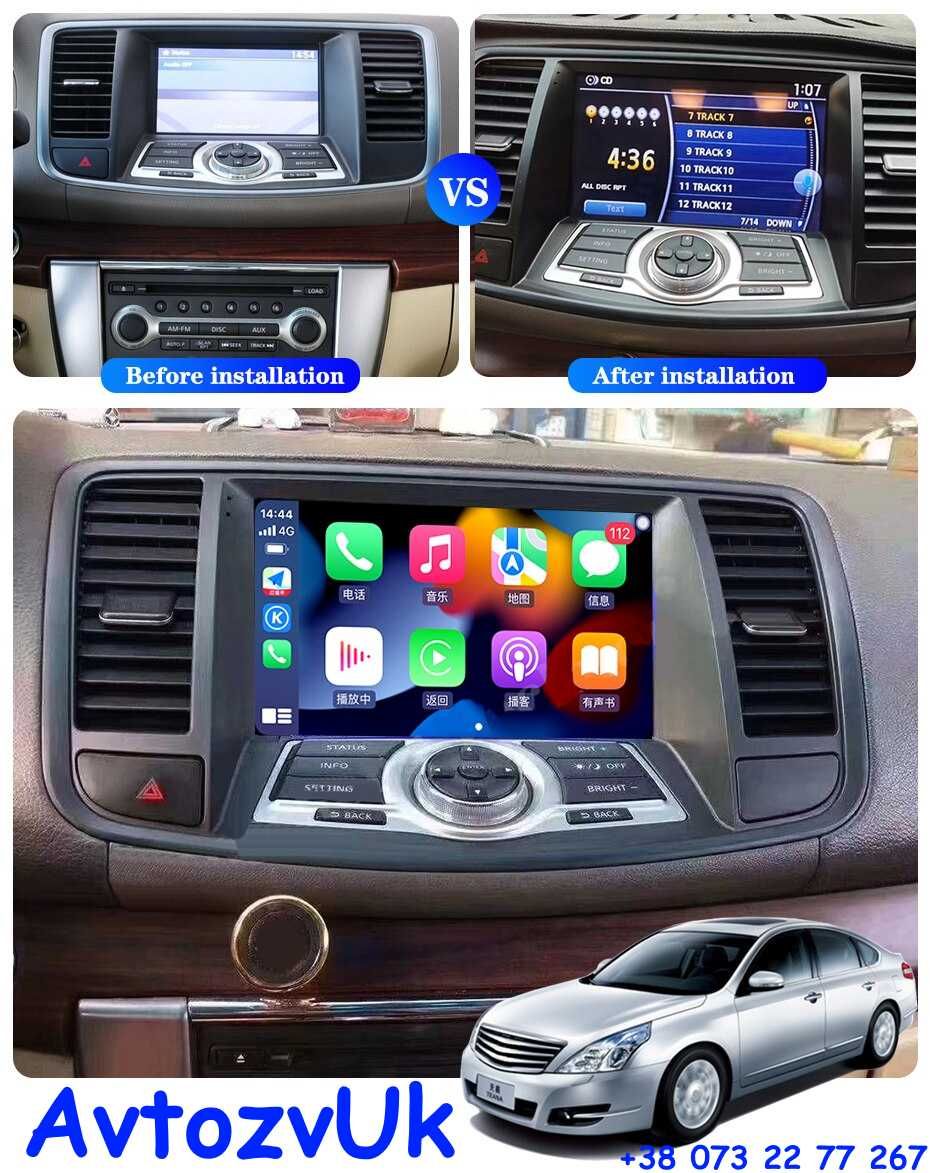 Магнитола TEANA Nissan ТЕАНА Ниссан J31 J32 USB GPS CarPlay Android 14