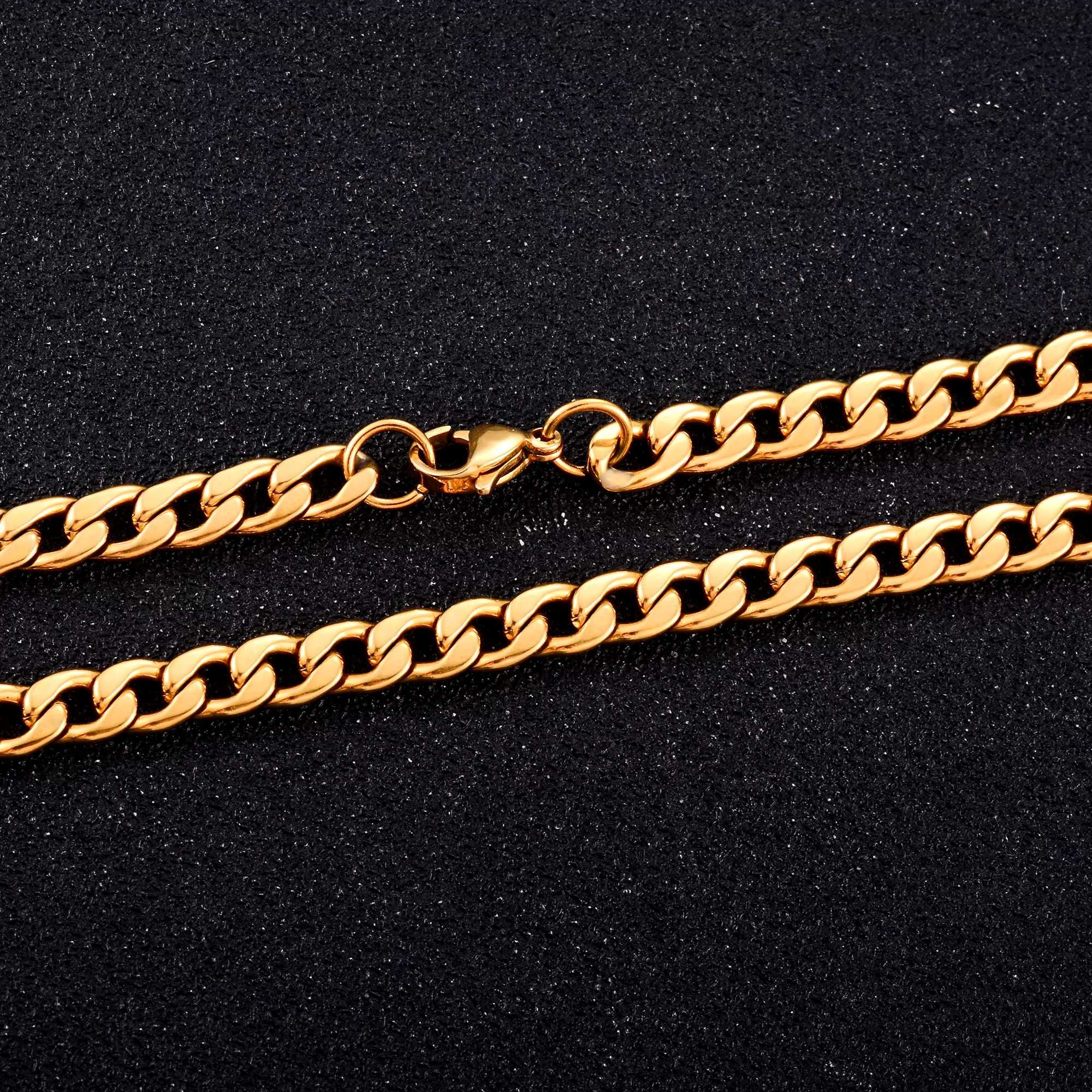 Gruby solidny męski łańcuch złoty kolor 9,5 mm 51 cm łańcuszek kieta
