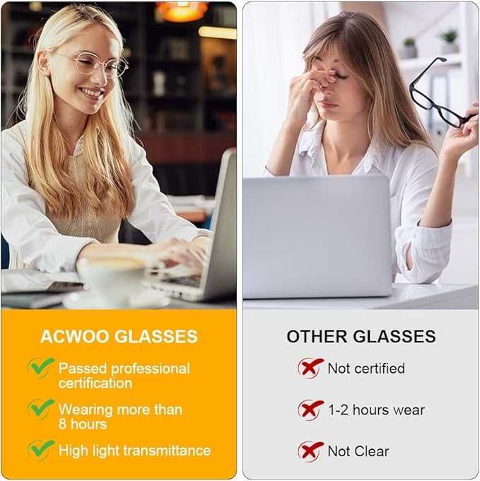 Okulary ochronne z filtrem światła niebieskiego do komputera 2 szt.