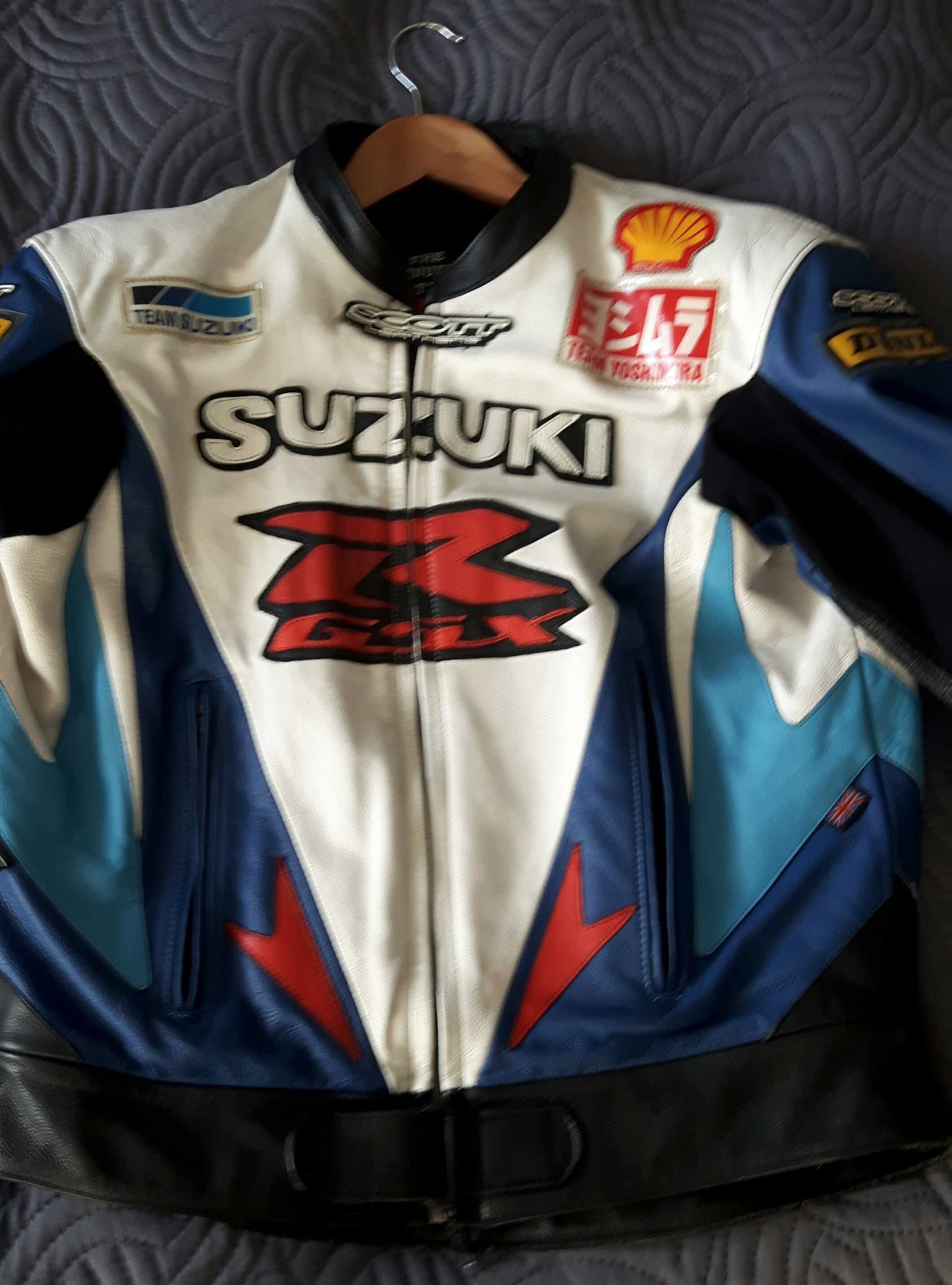 Kurtka motocyklowa skórzana Suzuki, produkcji U.K. firma Scott