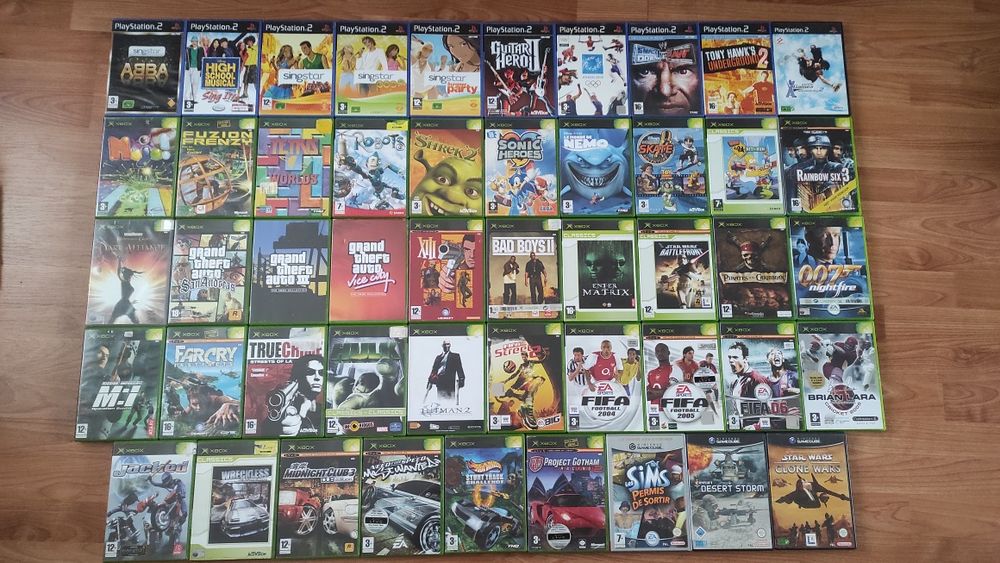 Jogos PlayStation 2, Xbox Og, GameCube e Guitar Hero