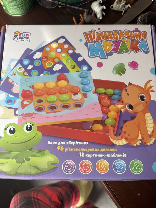 Мозаїка 46 деталей fun game 12 карток