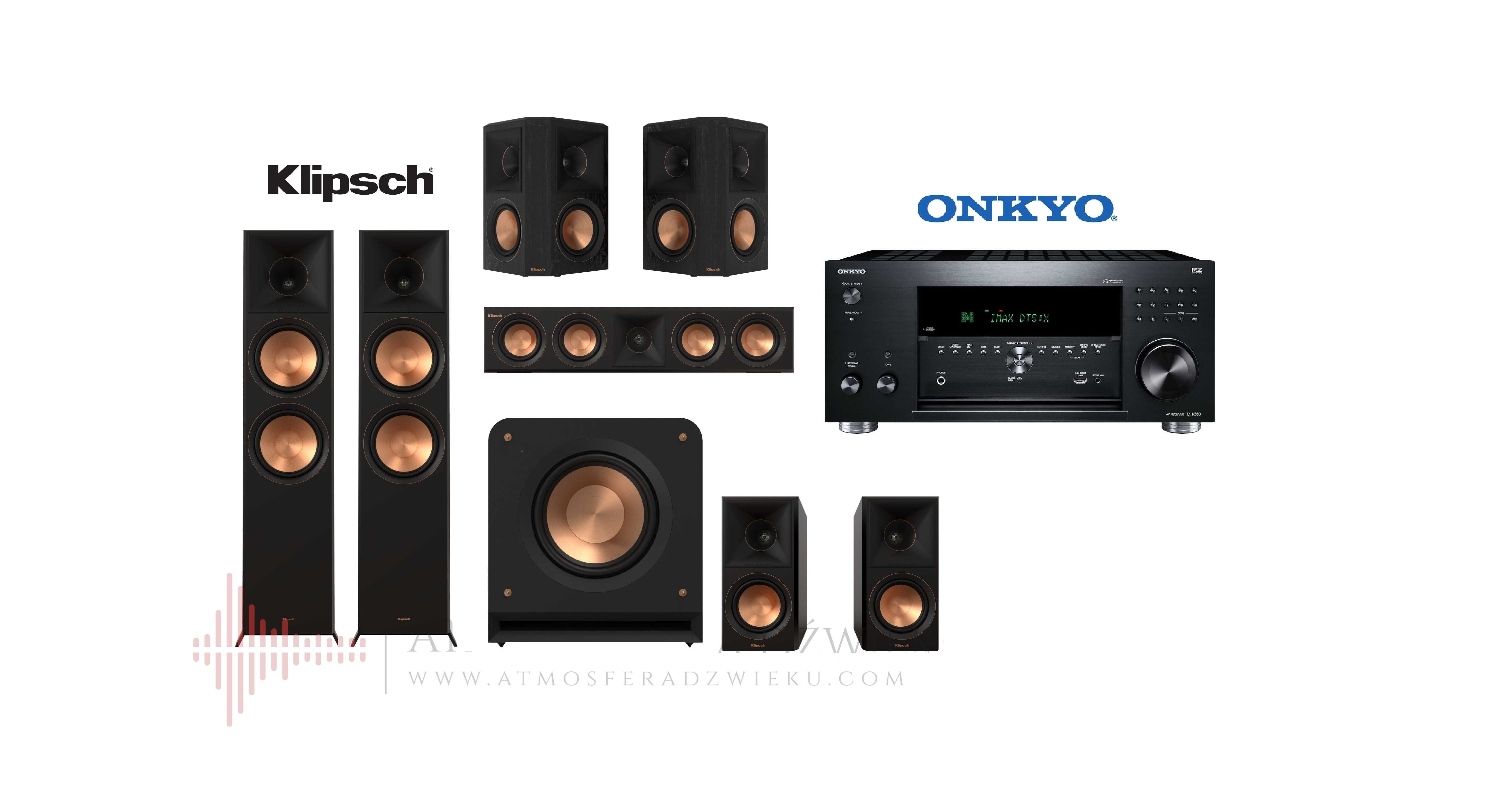 Klipsch RP-8000F II Kino domowe 7.1 Onkyo RZ50 SKLEP RATY 30x0%