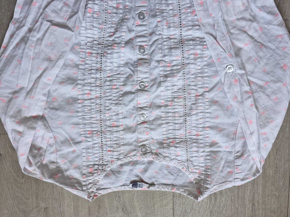 3x koszula długi rękaw elegancka biała kratka na guziki 122-128 zestaw