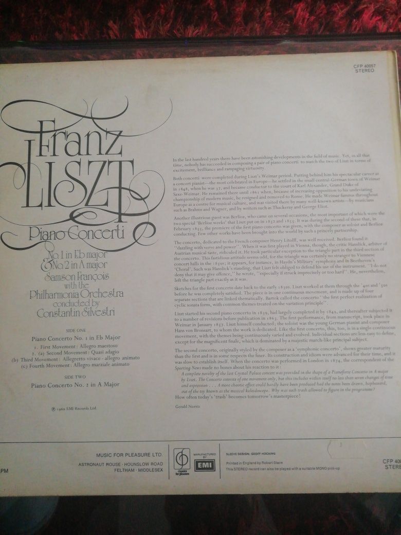 LP Franz Liszt Piano Concerti