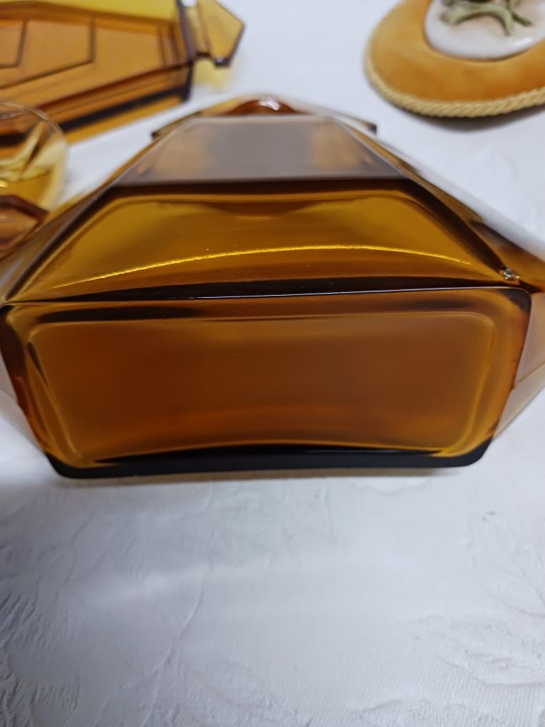 Huta Hermanova zestaw do likieru art deco