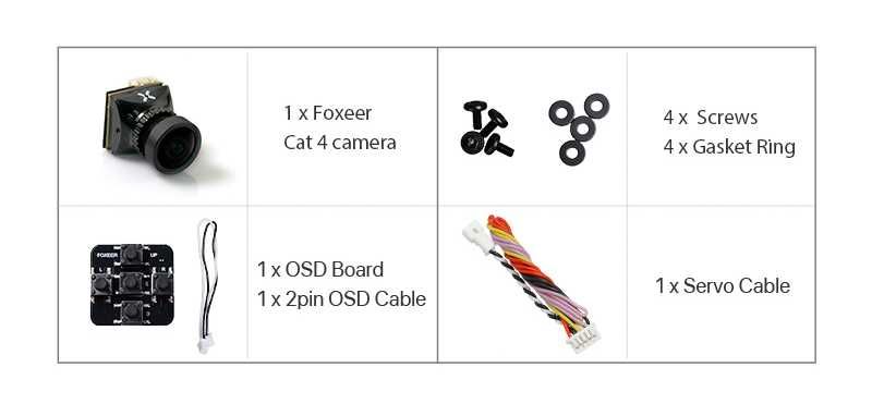 FPV камера Foxeer Cat 4 Micro 2.1mm 1200TVL 19x19 StarLight cat 3