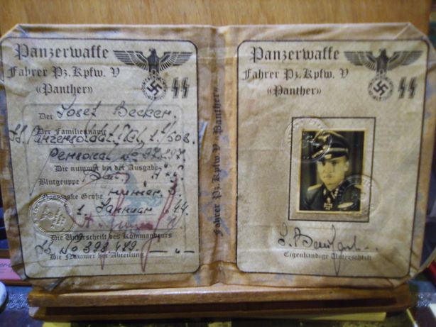 Militaria, SS , caderneta de oficial de tanques PANTHER