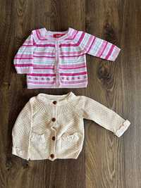 Dwa sweterki niemowlece dla dziewczynki 6-9M