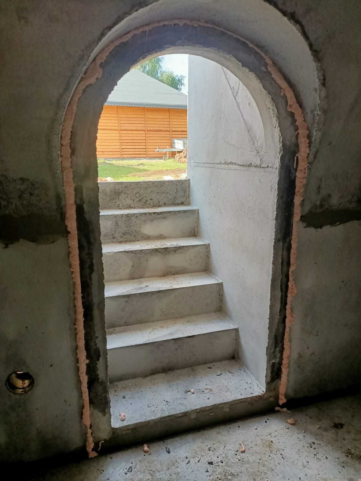 piwnica betonowa ziemianka ogrodowa B30W8 schody tunel wentylacja