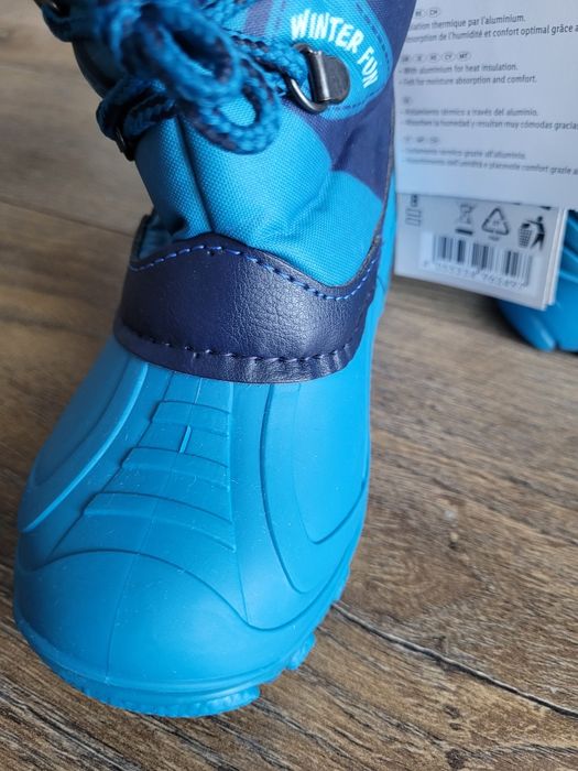 Kozaki ocieplane rozmiar 26 chlopiece niebieskie granatowe