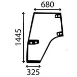 Szyba drzwi lewe Case CS 100 ,105 ,110 ,120, 130, 140 CVX ACX544