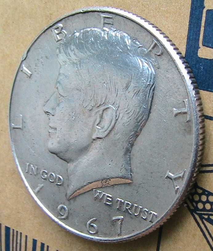 США пол-доллара 1967 Kennedy Half Dollar Серебро