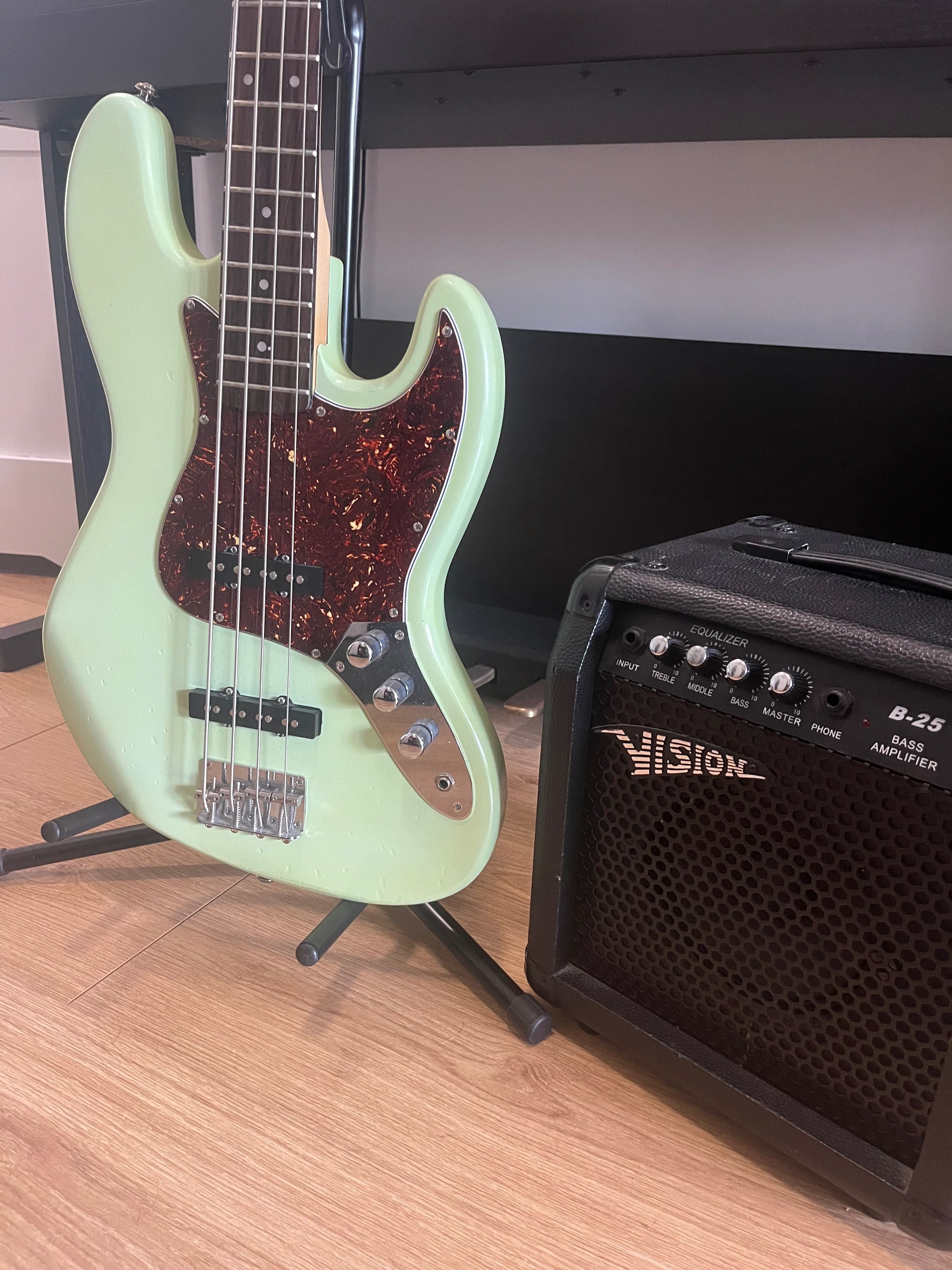 Gitara basowa Jay Truser + Wzmacniacz B-25 Vision Basówka BASS