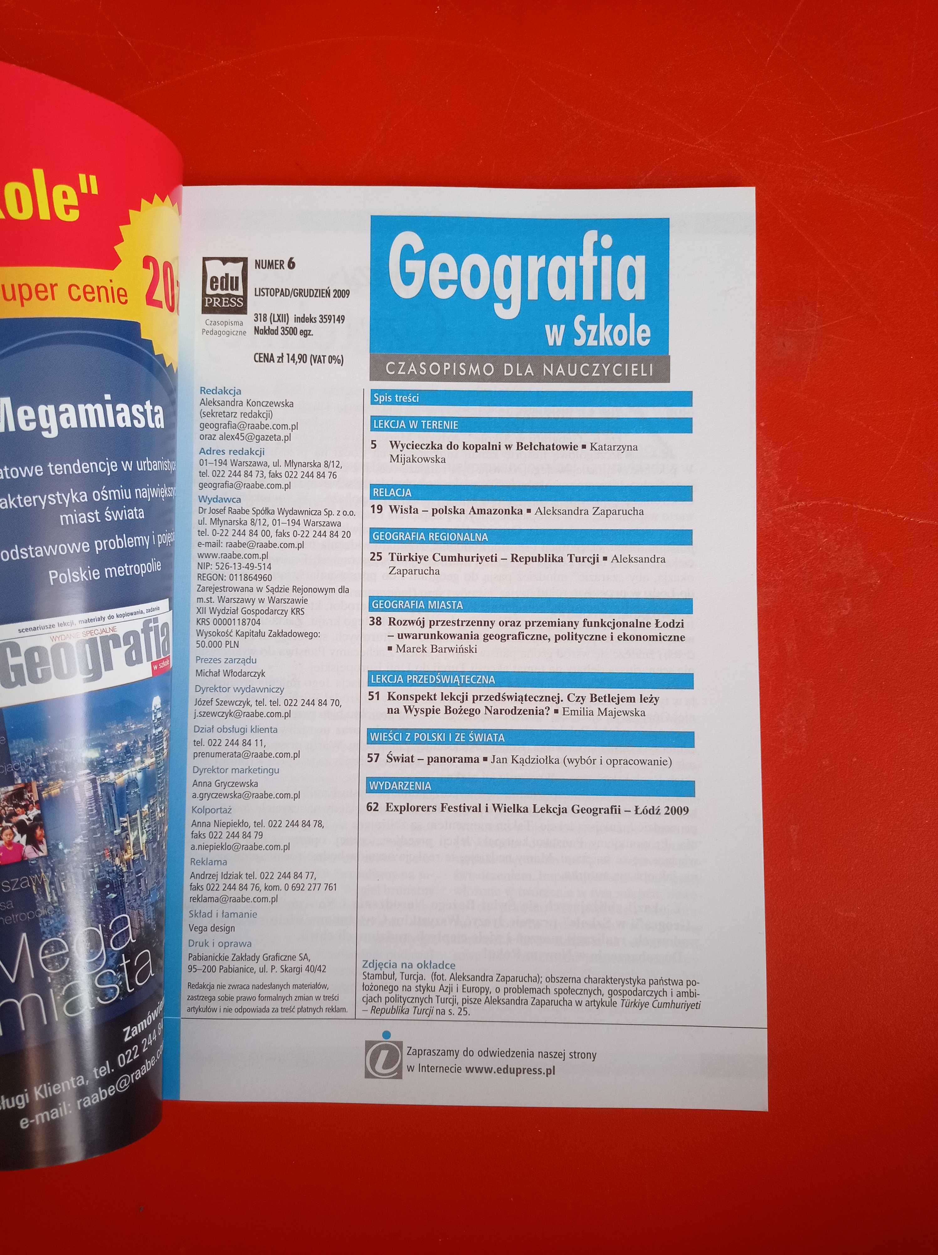 Geografia w szkole, nr 6 listopada/grudzień 2009