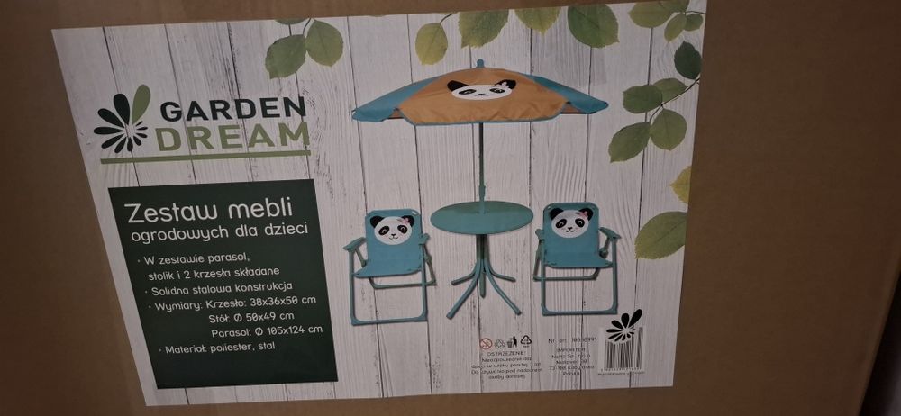 Meble ogrodowe dla dzieci, stoliczek, krzesełka NOWY