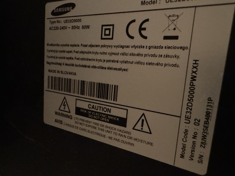 Телевізор samsung ue32d5000pw