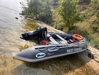 Ponton Bush 4,5 m komplet z silnikiem EVINRUDE E-TEC 30 KM + przyczepa