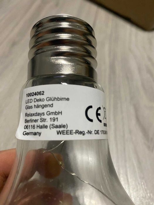 dekoracja LED na baterie, szklana lampa z łańcuchem świetlnym