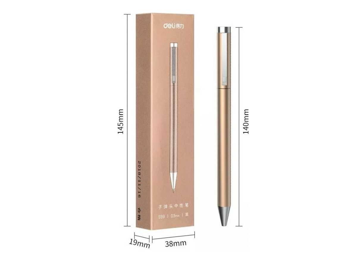 Авторучка Deli S99 Gold, металлическая