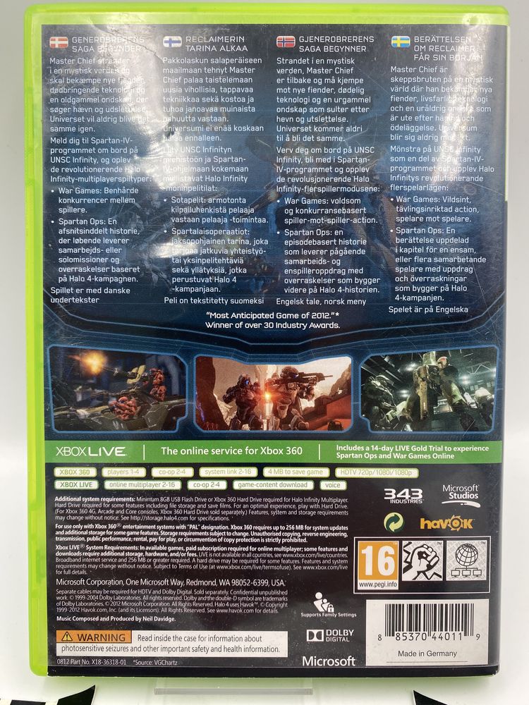 Halo 4 Xbox 360 Gwarancja