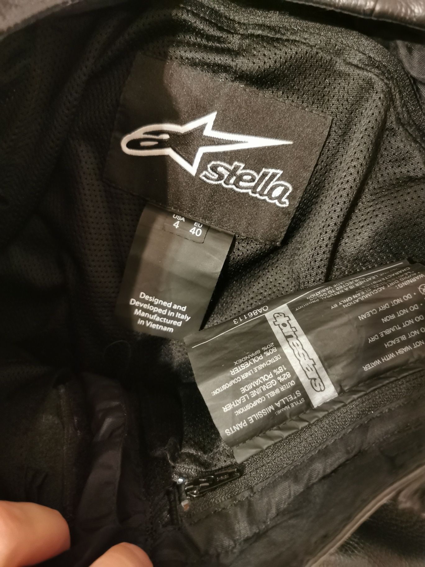 Skórzane spodnie motocyklowe damskie 40 Alpinestars Stella XS bdb