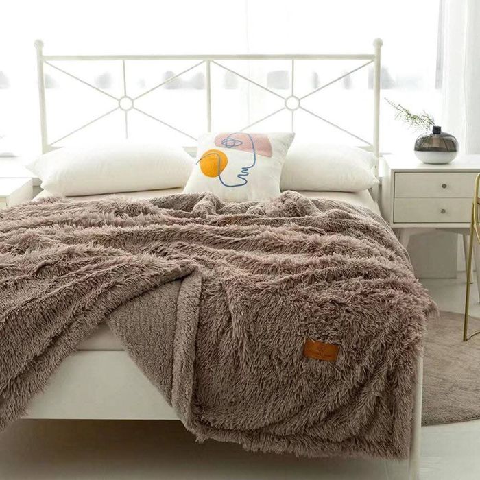 Плед покривало травичка на овчині