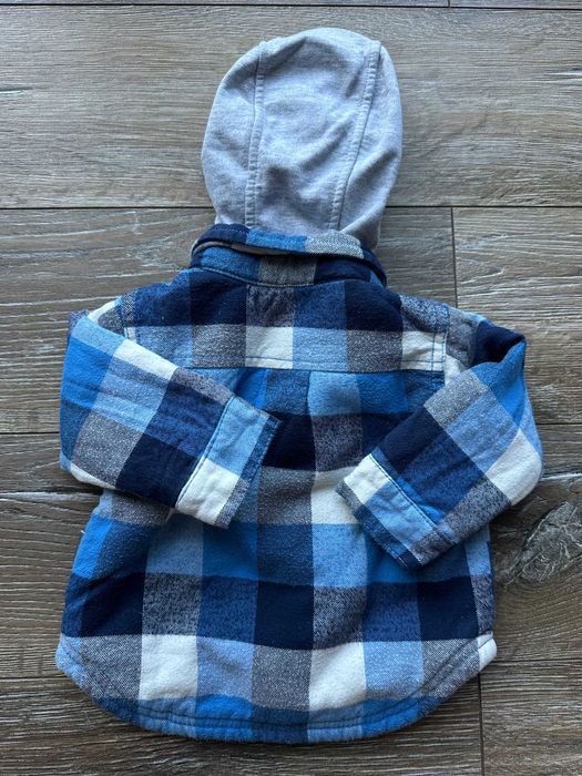 Ciepła ocieplana koszula bluza w kratę z futerkiem Nutmeg 68-74 cm 6-9