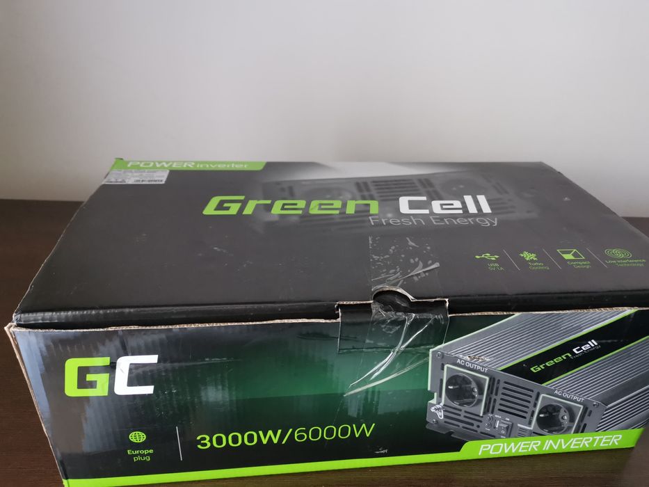 Przetwornica Green Cell 12v 230V 3000W/6000W Czysty Sinus TIR Kamper