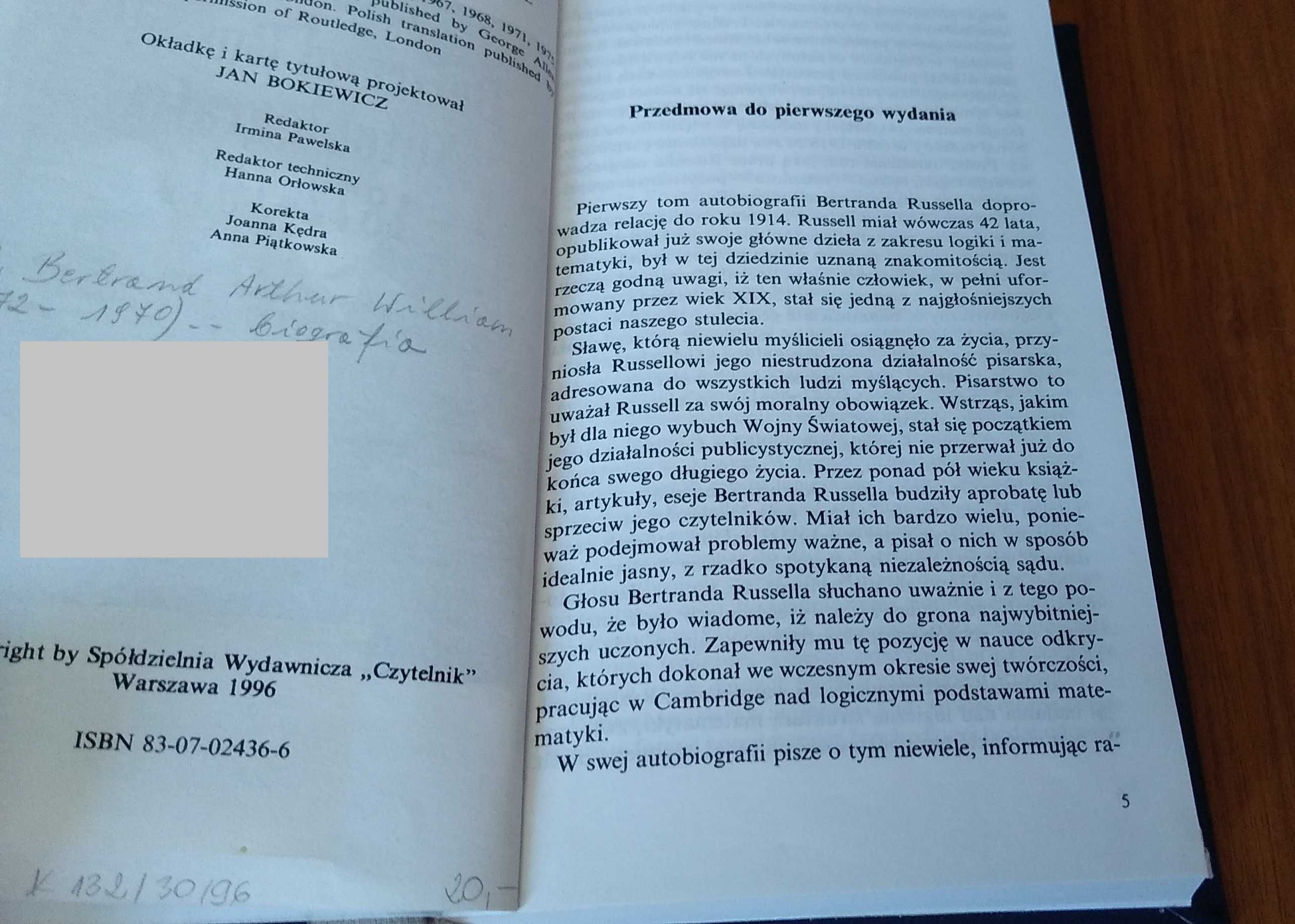Autobiografia : 1872-:1914 / Bertrand Russell TWARDA