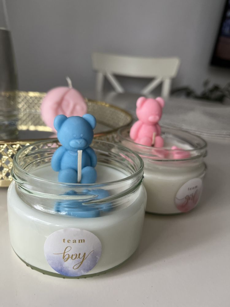 Świeczka sojowa babyshower prezent handmade ciąża