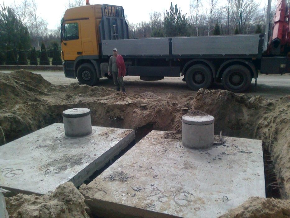 Szambo betonowe 10m3 KOMPLEKSOWO transport, wykop, montaż Wysokie Maz.