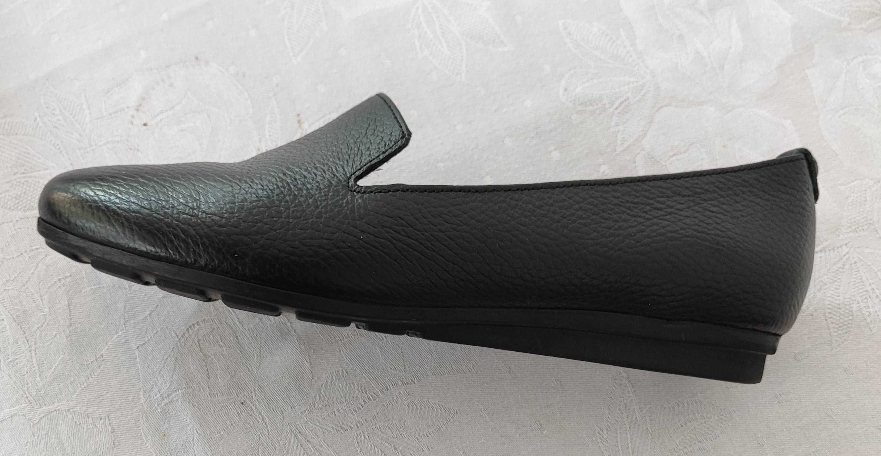 Lordsy Ryłko Relax 38 39 mokasyny półbuty skóra  naturalna czarne buty