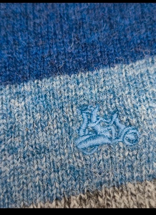 Sweter Simon Carter wełna wełniany męski damski unisex w pasy premium