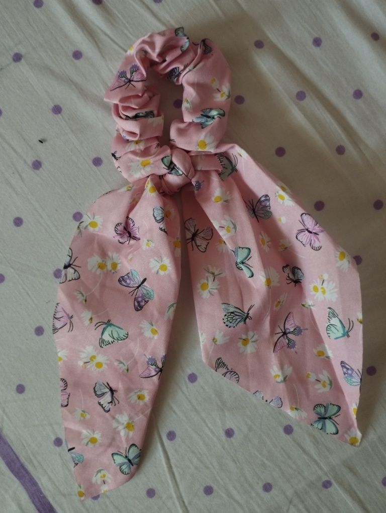 Zestaw 5 frotek scrunchie z wstążkami