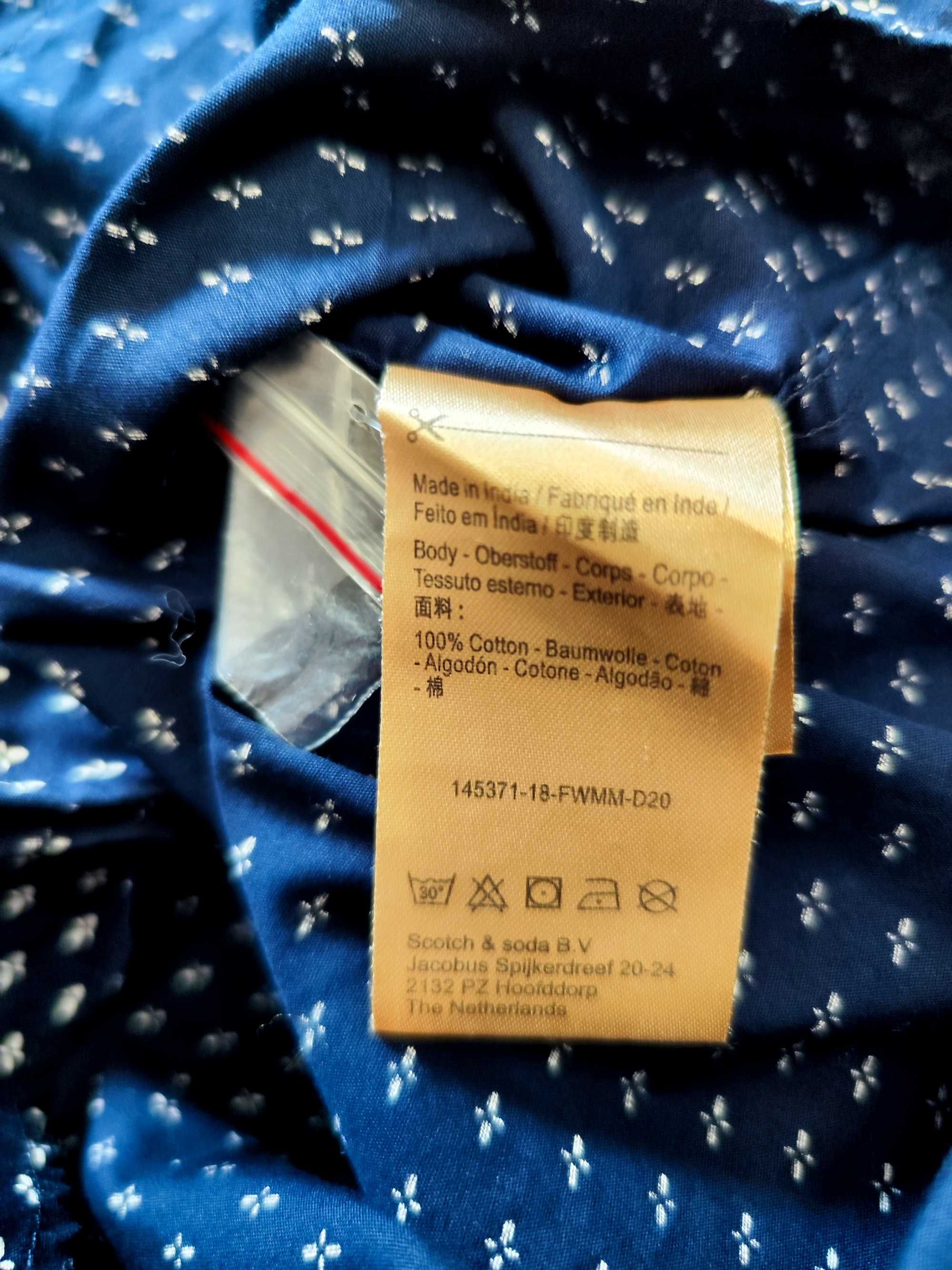 Scotch & Soda regular koszula granatowa w białe wzorki L