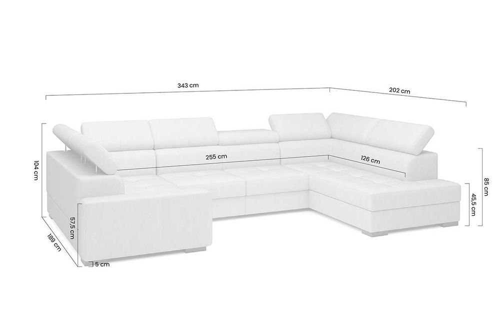 Narożnik z funkcją spania Modeno U - PRODUCENT !